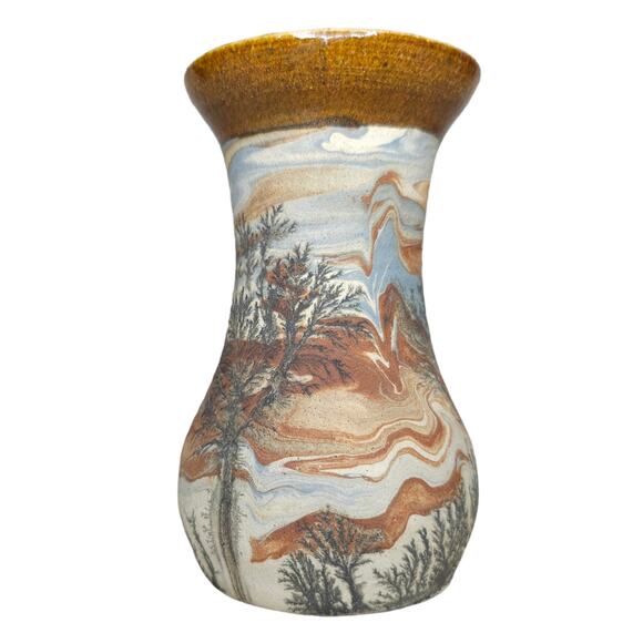 Vintage Sevierville Pottery Bud Mini Vase Trees Dendritic Swirl Tennessee - Picture 9 of 12